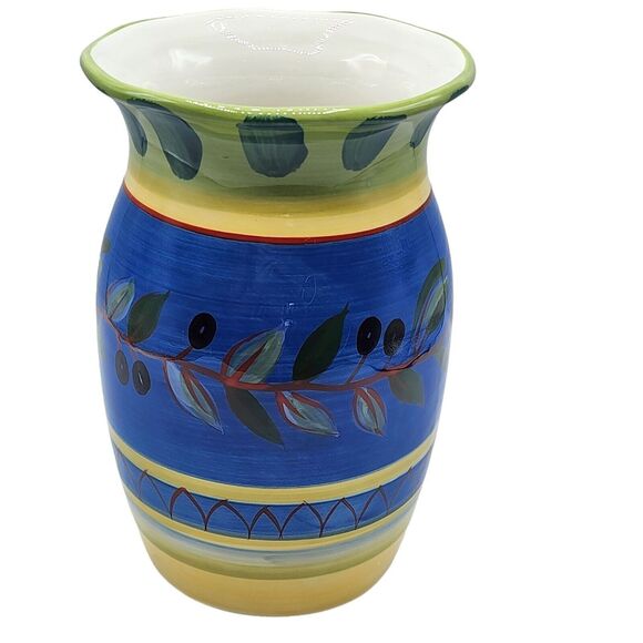 Vintage Certified International Pamela Gladding Hand-Painted Ceramic Vase 9.3inH - Picture 11 of 11